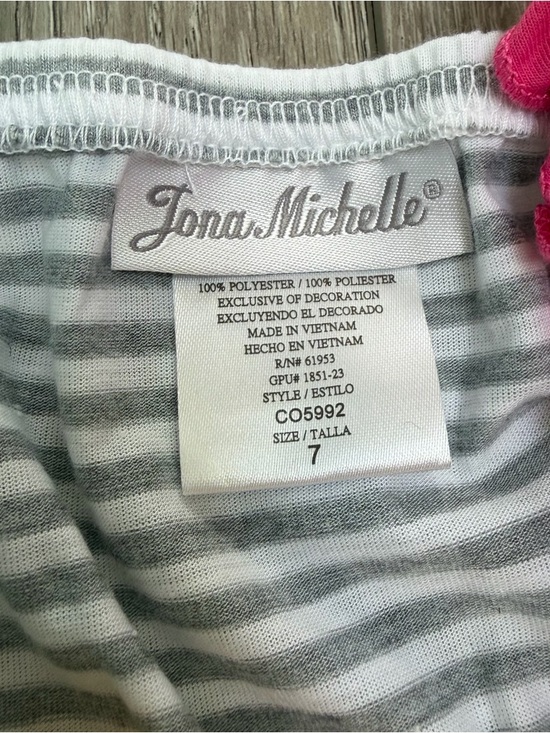 JONA MICHELLE SLEEVELESS DRESS STRIPE TOP MULTI COLORED TIERS PINK BLUE GREY 7 - Picture 4 of 7